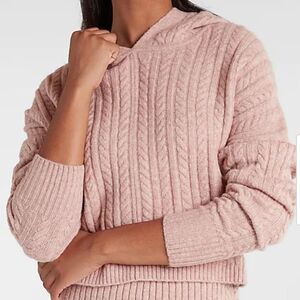 Express Cable Knit Hooded Sweater
